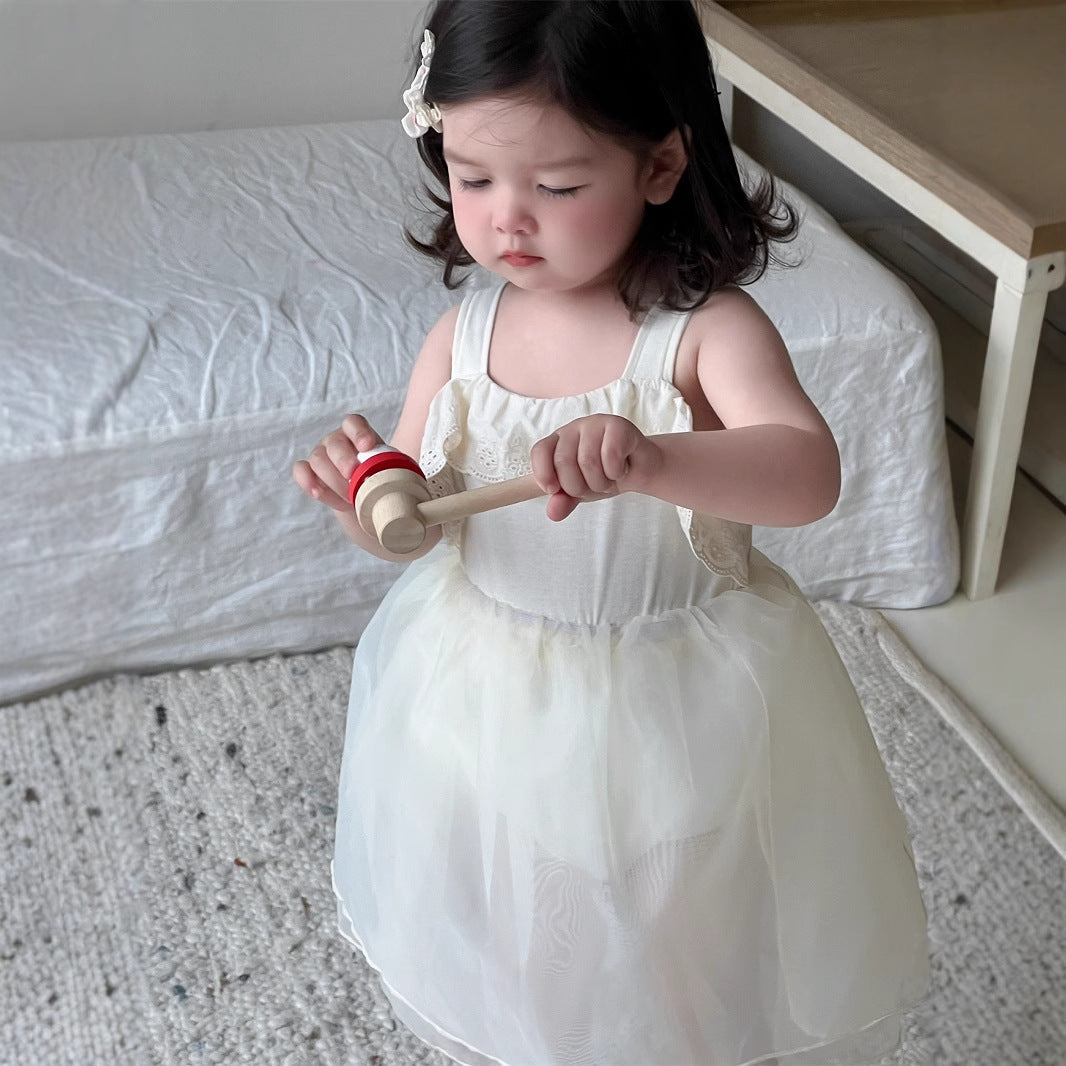 モノトーンベビーワンピロンパース(2color)