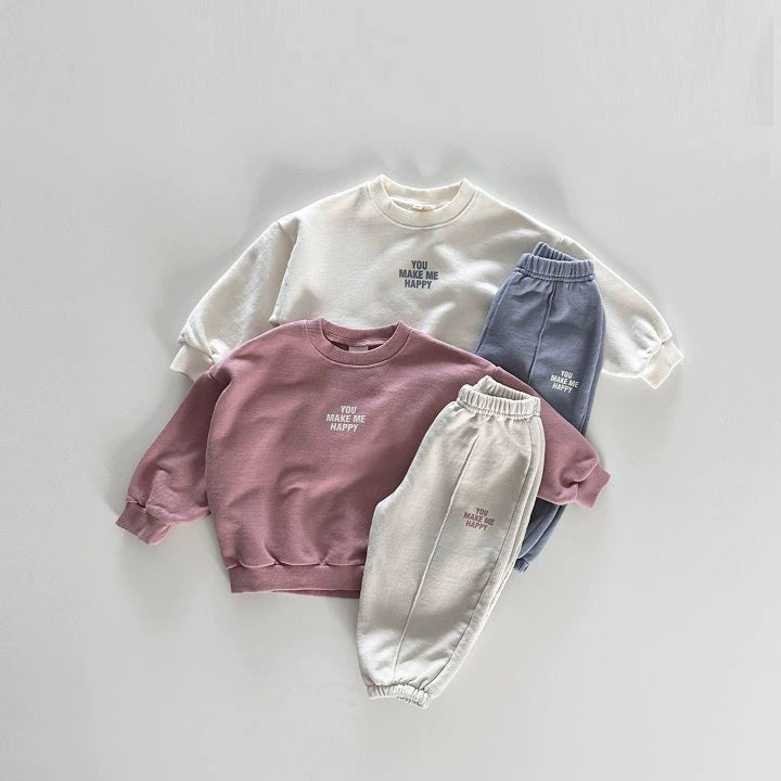 英字バイカラースウェットセットアップ(9color)