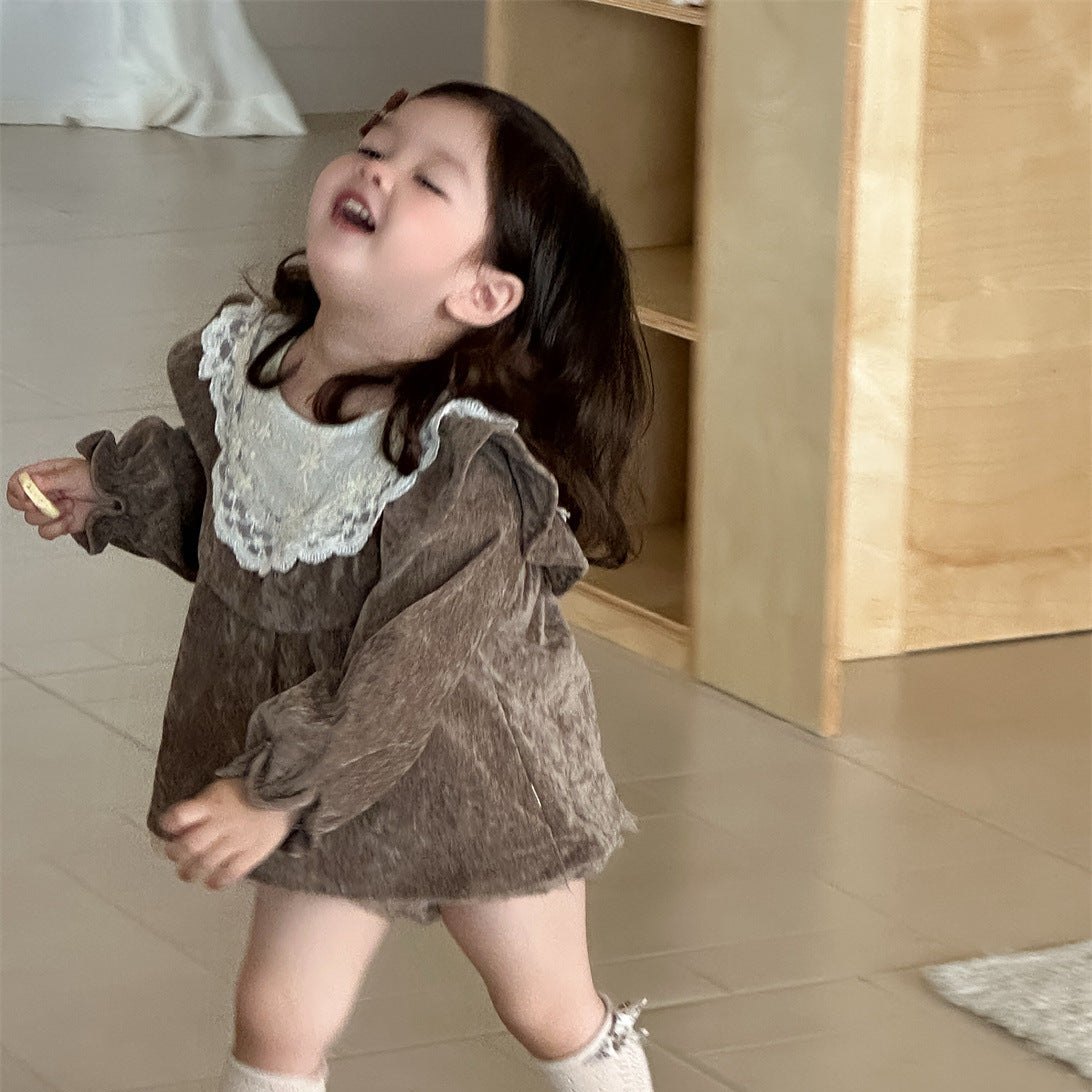 🅽🅴🆆 ベビーベロアワンピロンパース(2color)