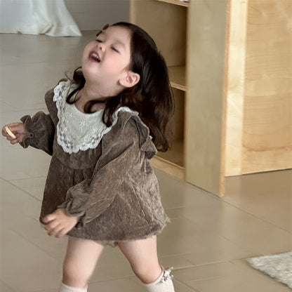 🅽🅴🆆 ベビーベロアワンピロンパース(2color)