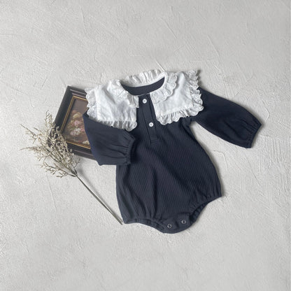 ダブルレースカラーリブロンパース(2color)