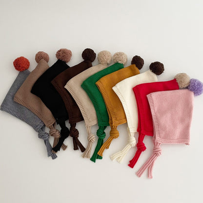 とんがりボンボンニットボンネット(10color)