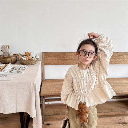 シャーリングガールブラウス(2color)