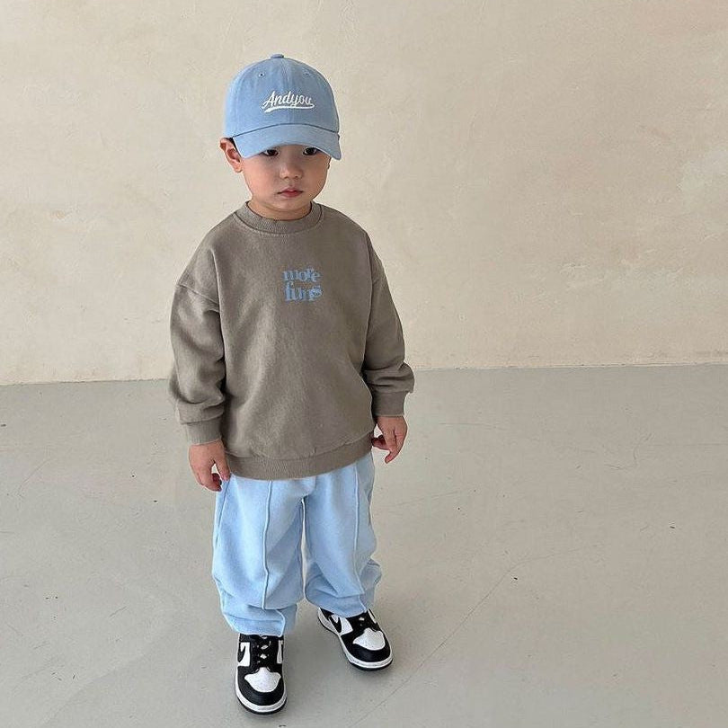 英字バイカラースウェットセットアップ(9color)