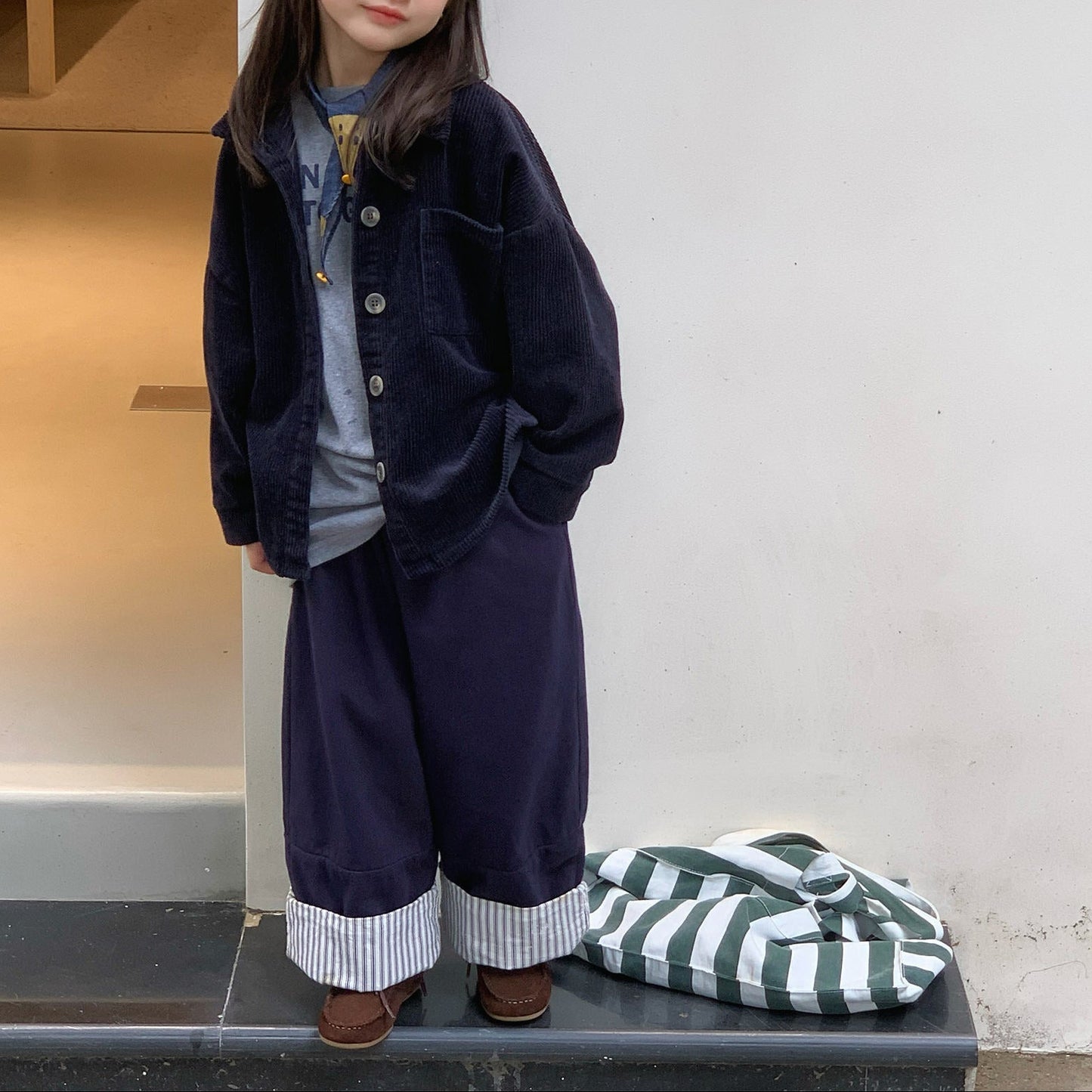 [2color / 80-130] ストレートワイドパンツ