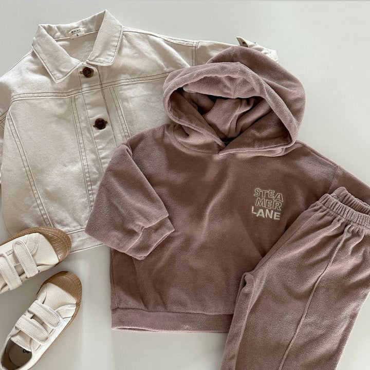 ゆったりフードスウェットセットアップ(2color)