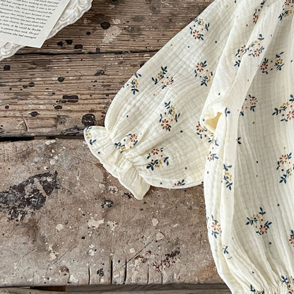 カントリーコットン長袖ロンパース