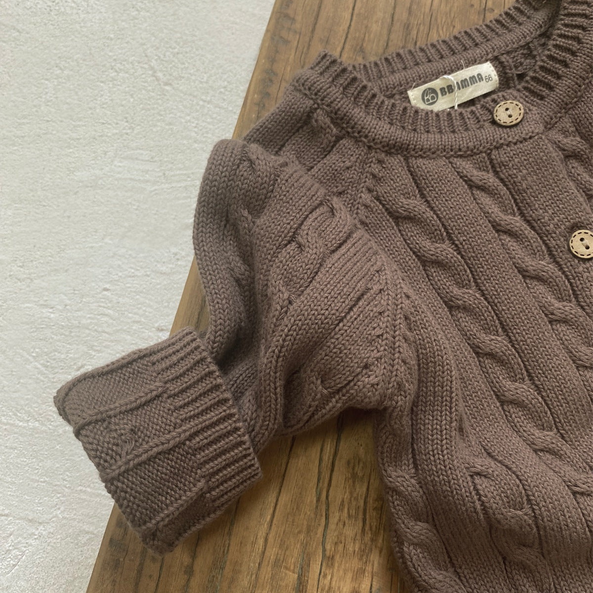 縄編みショコラニットカーディガン(3color)