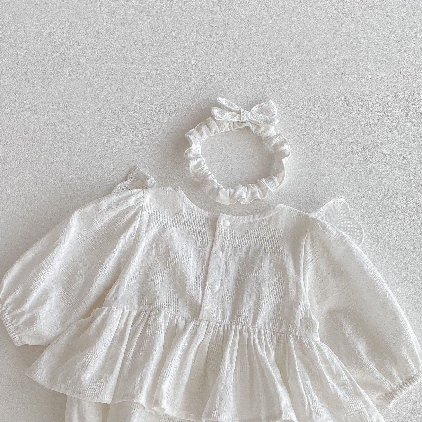 🅽🅴🆆 フラワーレースコットンロンパース