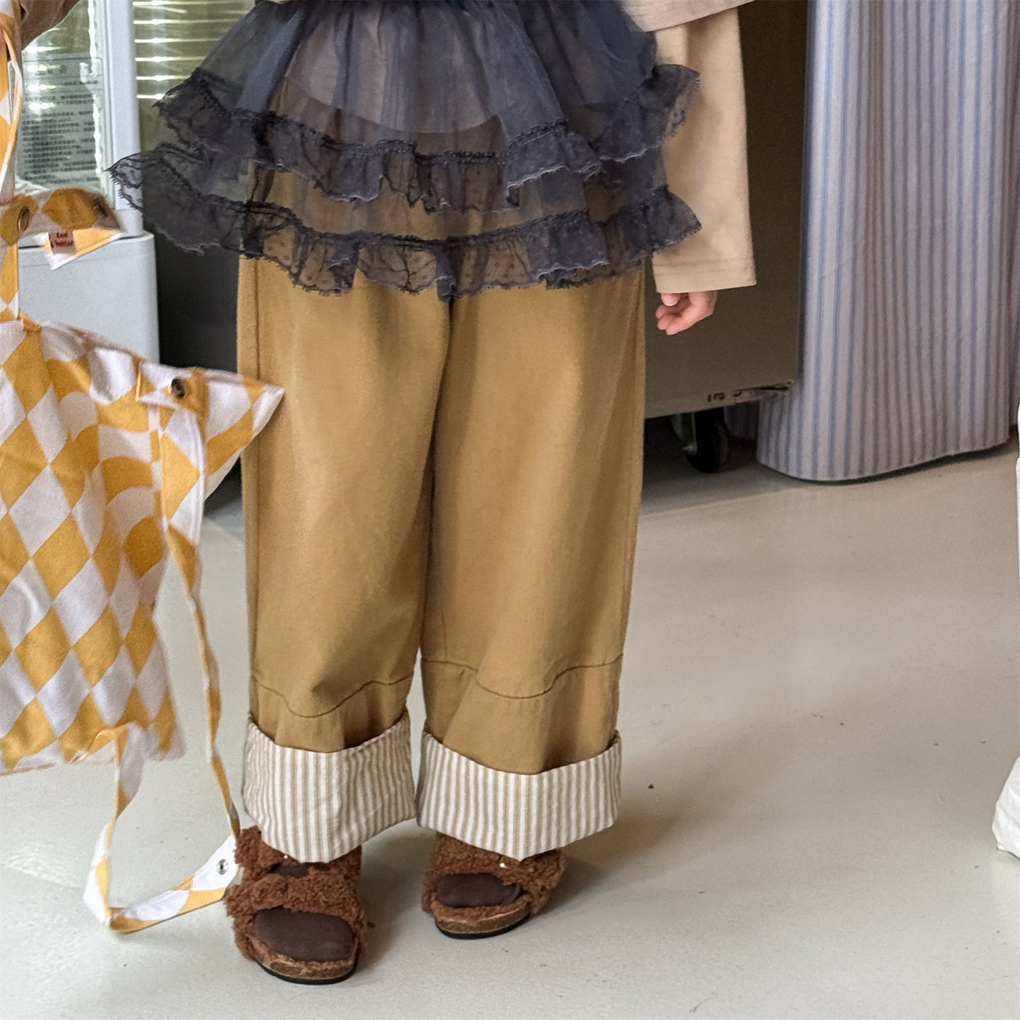[2color / 80-130] ストレートワイドパンツ