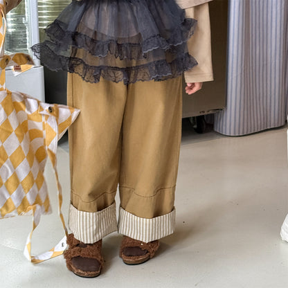 [2color / 80-130] ストレートワイドパンツ