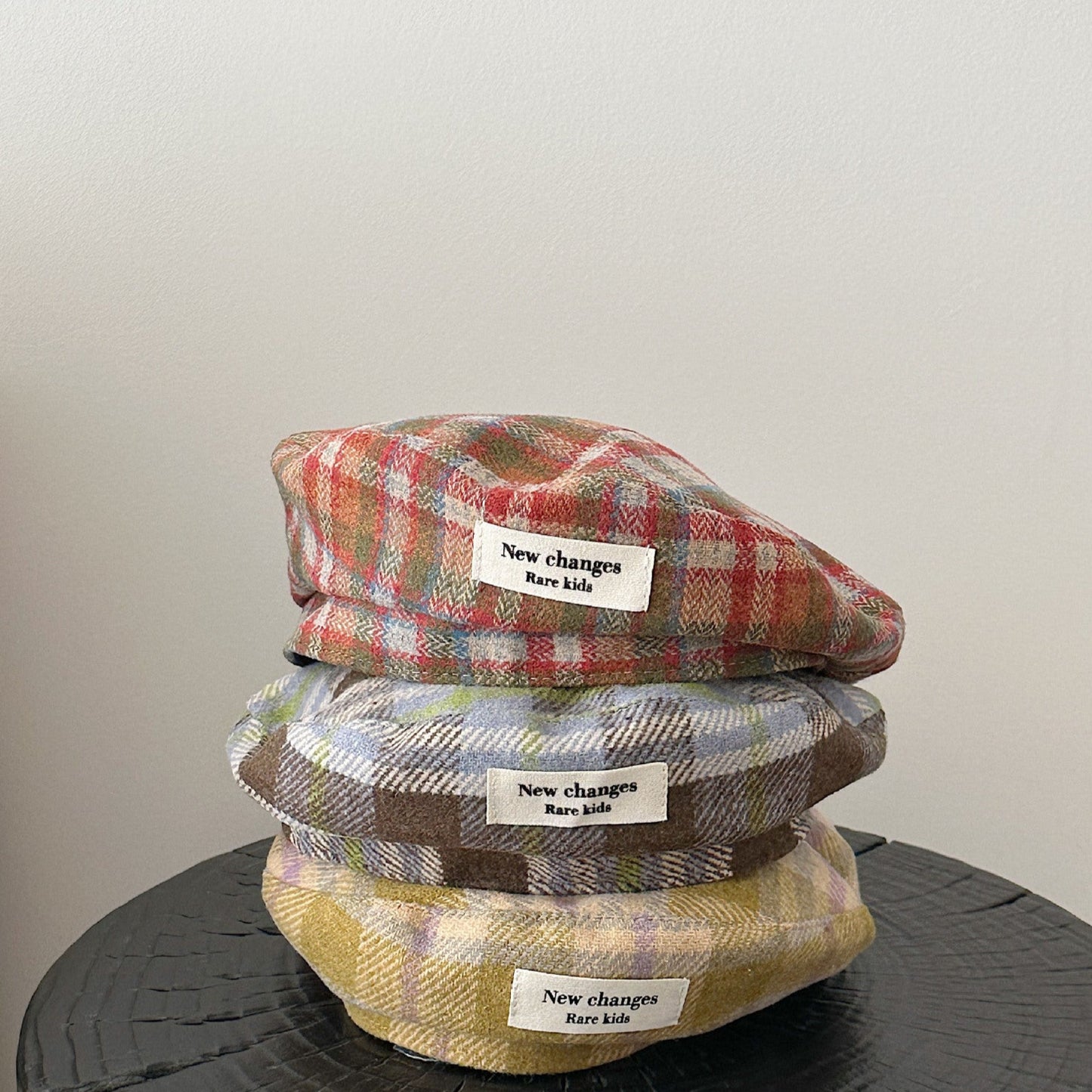 レトロチェックベレー帽(3color)