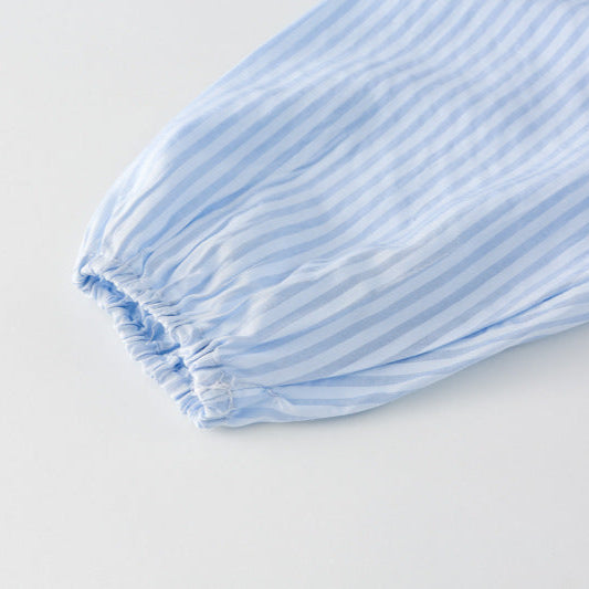 ストライプチュールシャツワンピース