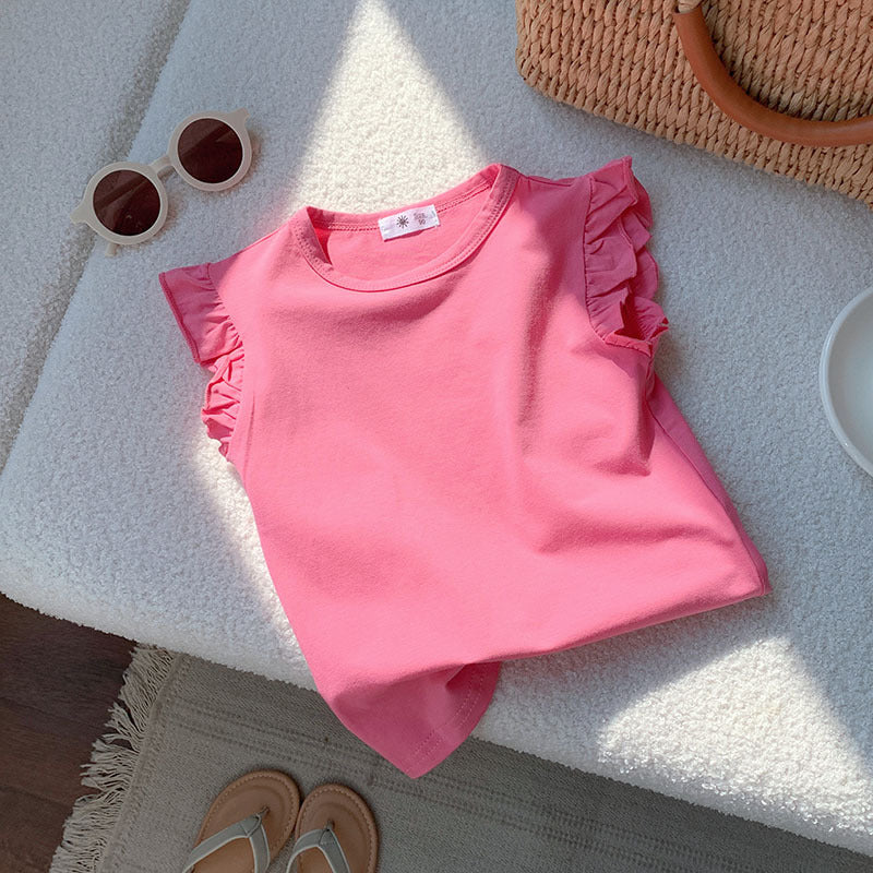 🅽🅴🆆 [11color / 90-140] シンプルフリルノースリーブ