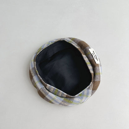 レトロチェックベレー帽(3color)