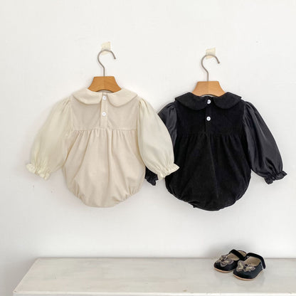 コーデュロイ切り替えロンパース(2color)