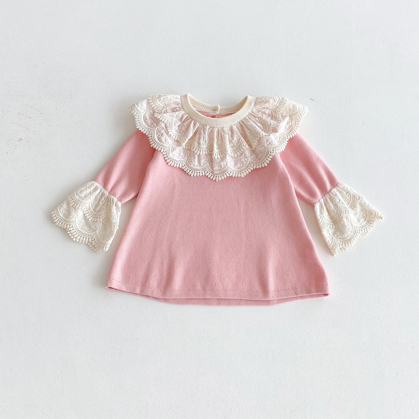 [2color / 80-130] ヨーロピアンラペルニットワンピース