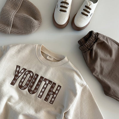 [2color / 80-130] チェックYOUTHスウェットトップス