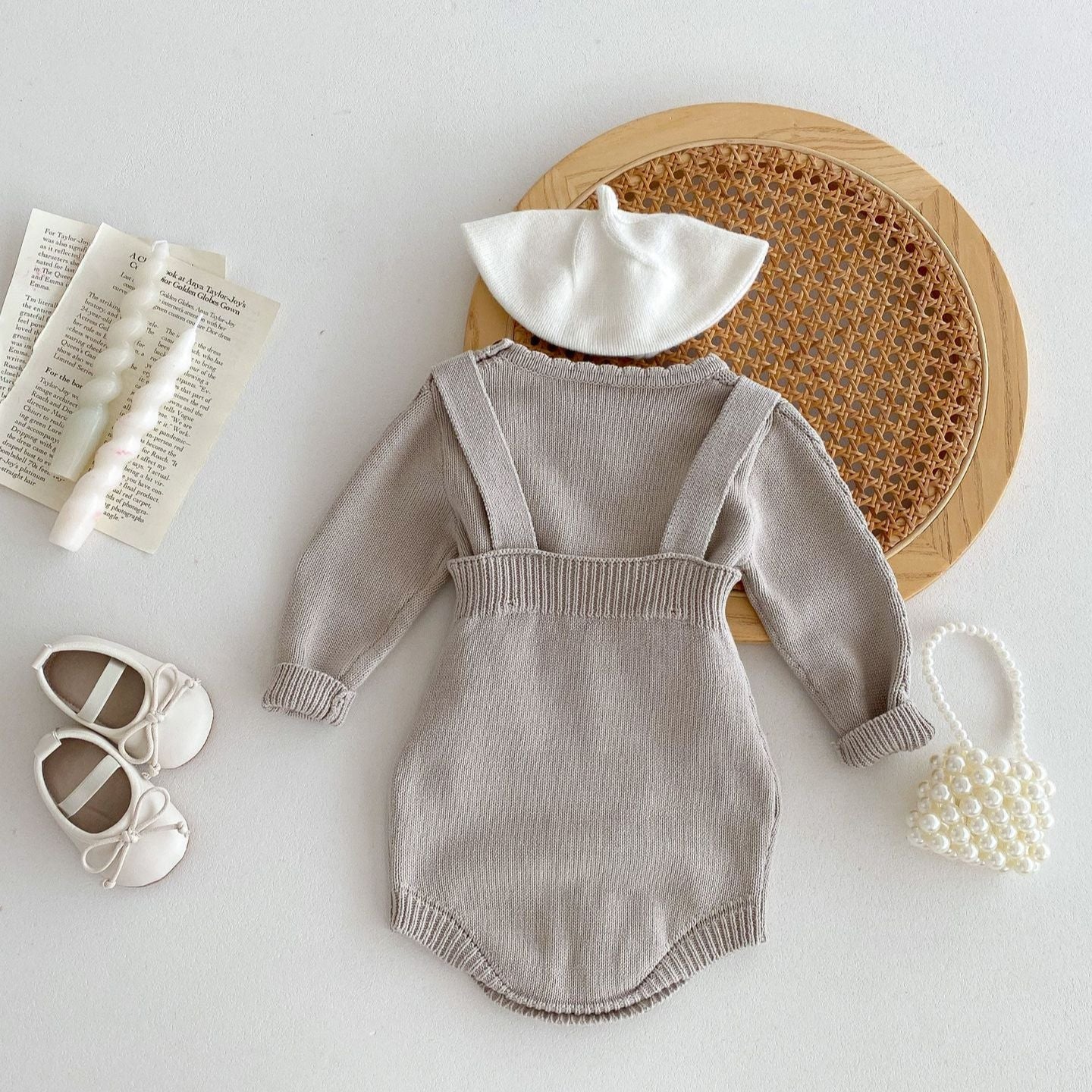 縄編みカントリーニットセットアップ