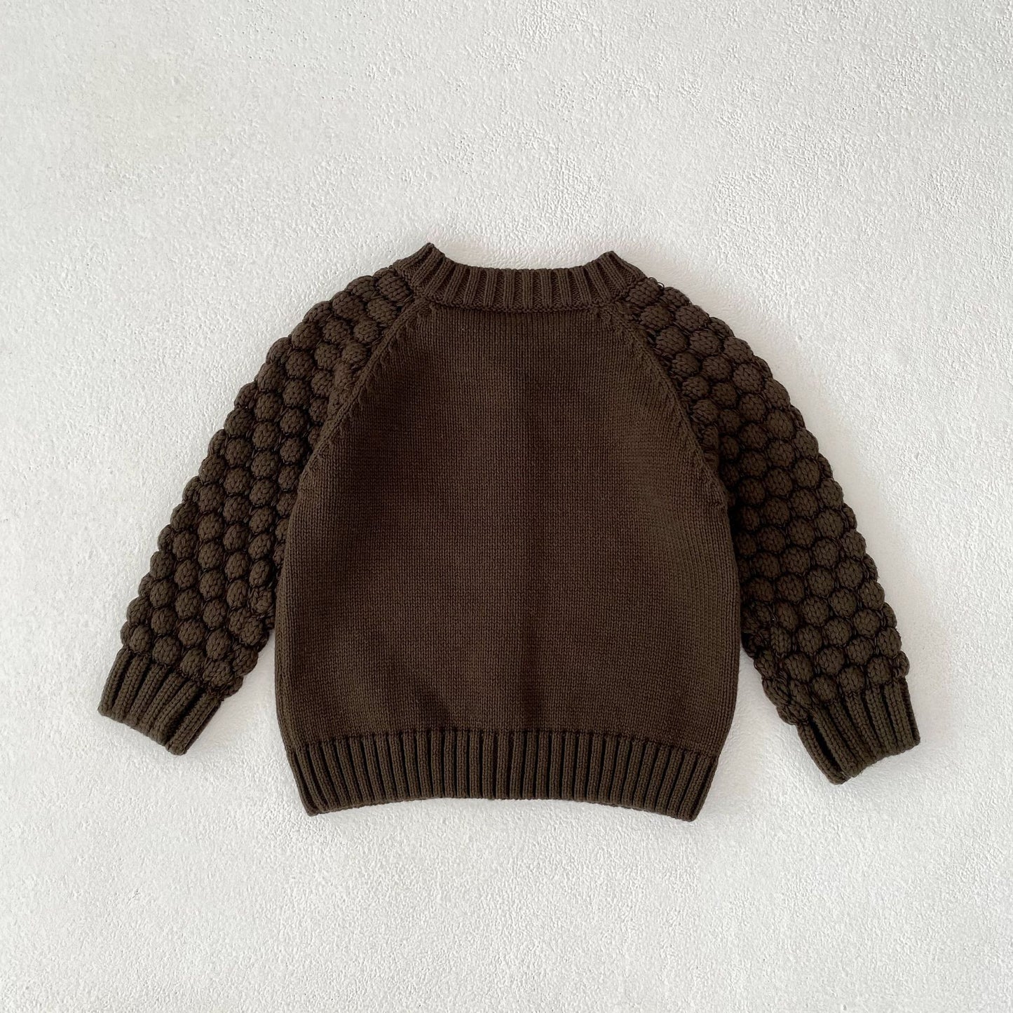 ポコポコスリーブニットカーディガン(2color)