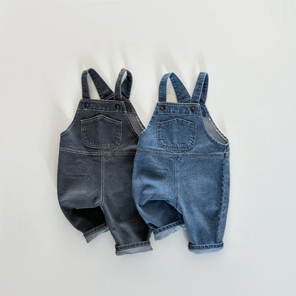 デザインポケットデニムオーバーオール(2color)