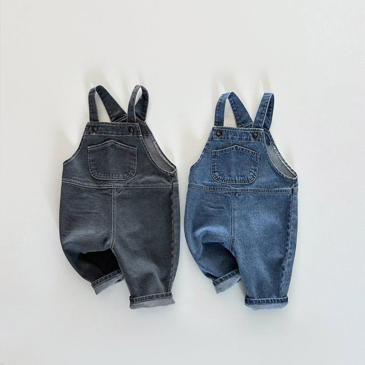 デザインポケットデニムオーバーオール(2color)