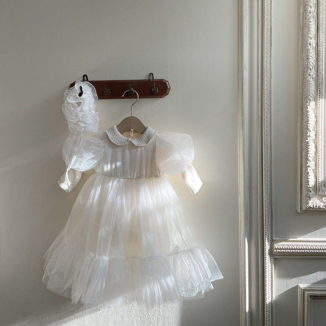 ふんわりチュールホワイトドレス