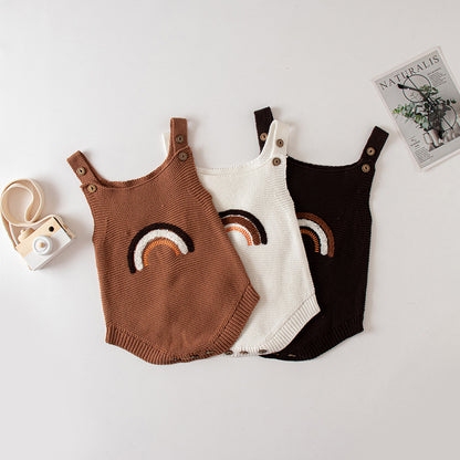 レインボーベビーニットサロペット(3color)