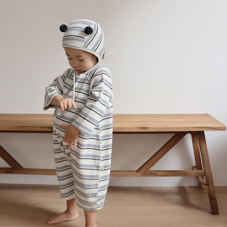 フレンチボーダー長袖ロンパース(2color)