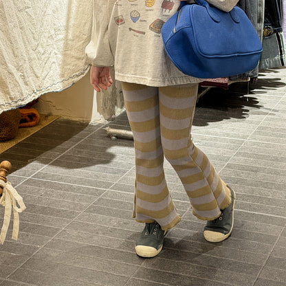 🅽🅴🆆 [3color / 80-130] レギンスワイドボーダーパンツ
