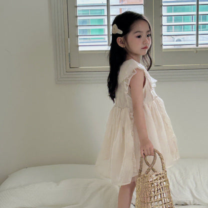 フリルシフォンノースリーブワンピース