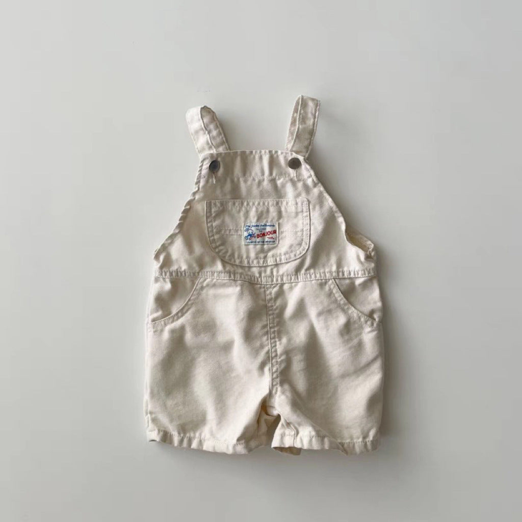 ハーフデニムパンツサロペット(2color)