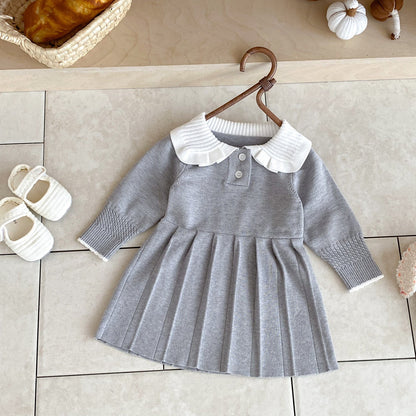 ニットグレーワンピース