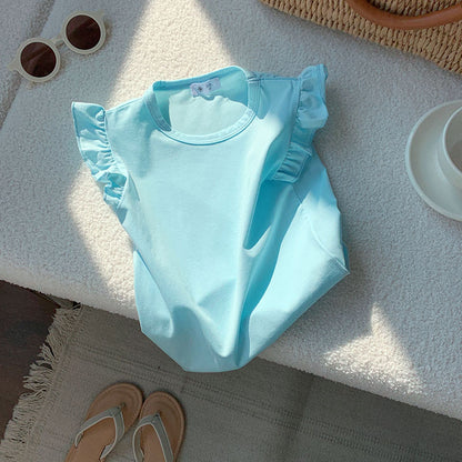 🅽🅴🆆 [11color / 90-140] シンプルフリルノースリーブ