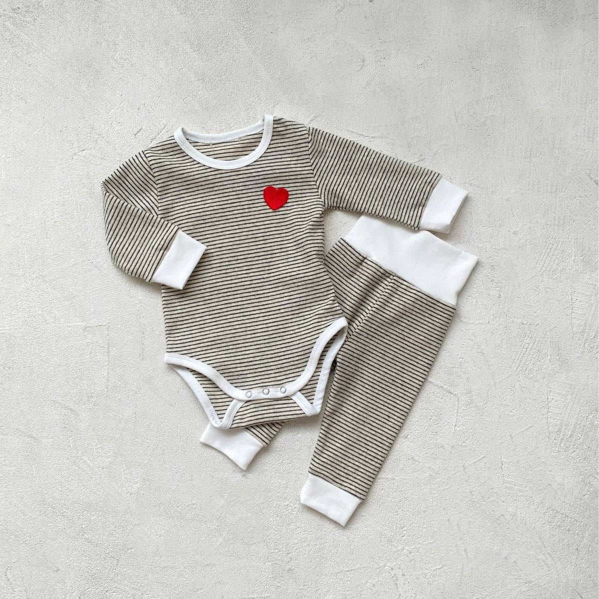 ナチュラルベビールームウェア3点セット(2color)