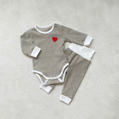 ナチュラルベビールームウェア3点セット(2color)
