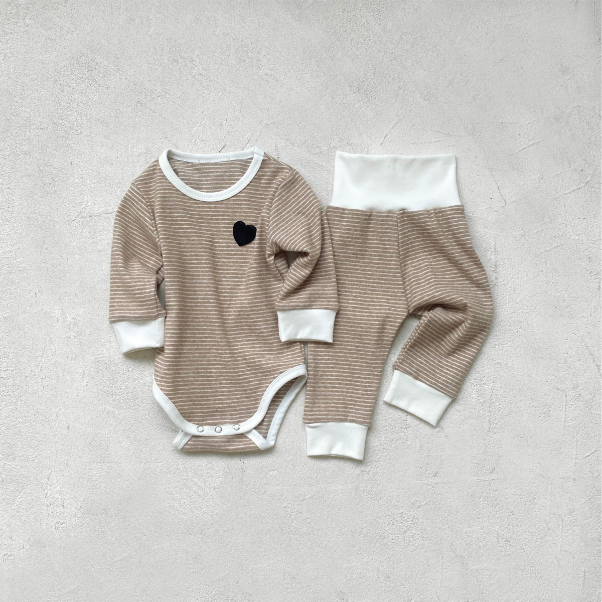 ナチュラルベビールームウェア3点セット(2color)