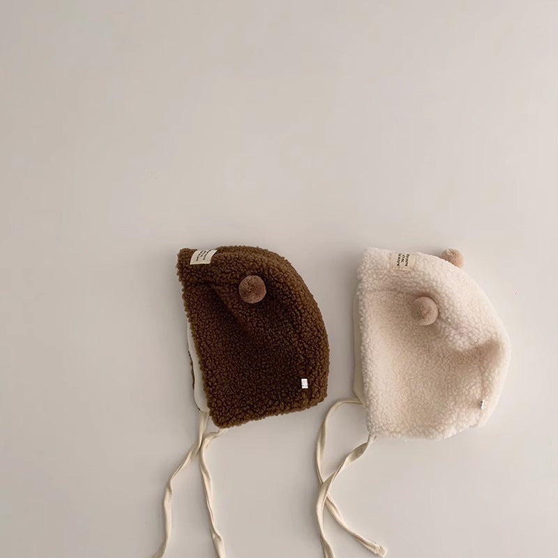 🅽🅴🆆 ベビーぽんぽんお耳ボンネット(2color)
