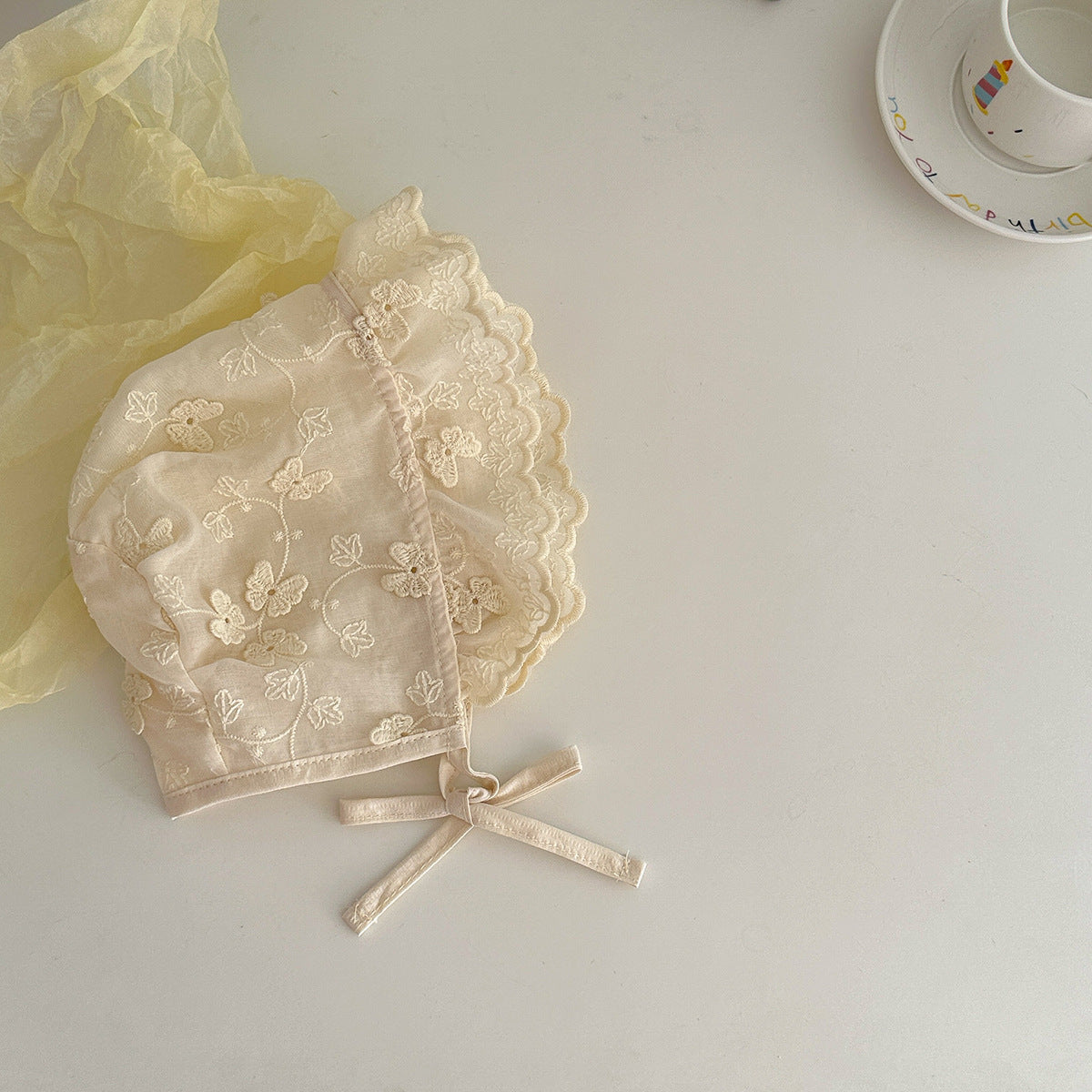 ベビーレースデザインボンネット(4color)