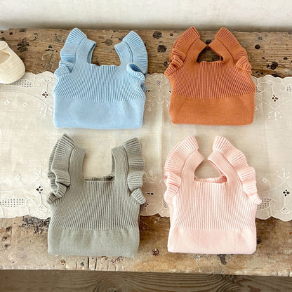 シンプルフリルベビーサロペット(4color)