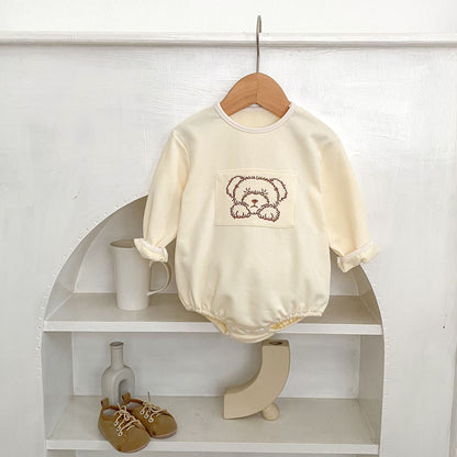 イラストべあ長袖ロンパース