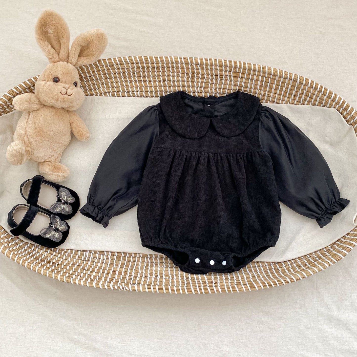 コーデュロイ切り替えロンパース(2color)