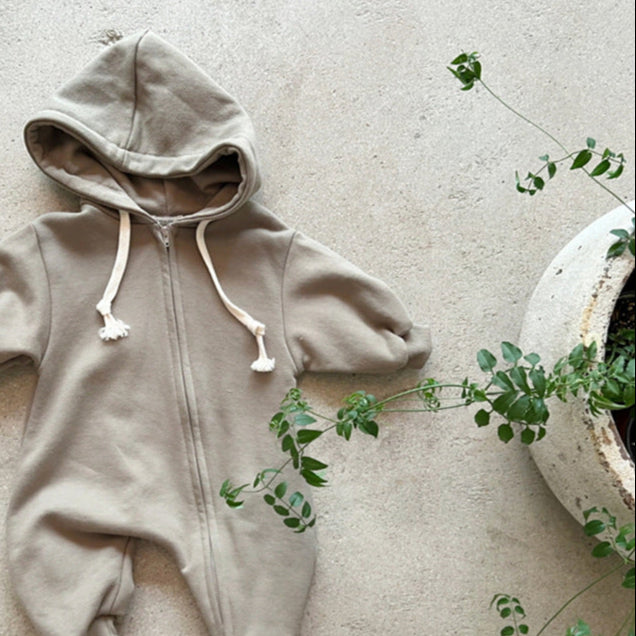 ナチュラルジッパーロンパース(3color)