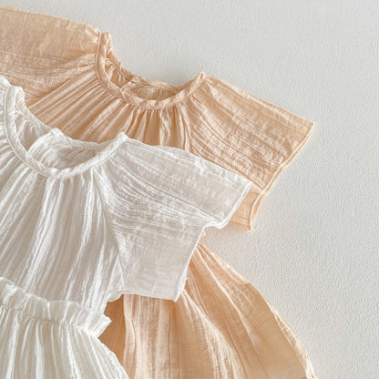 ラウンドネックプリンセスロンパース(2color)