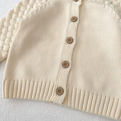 ポコポコスリーブニットカーディガン(2color)