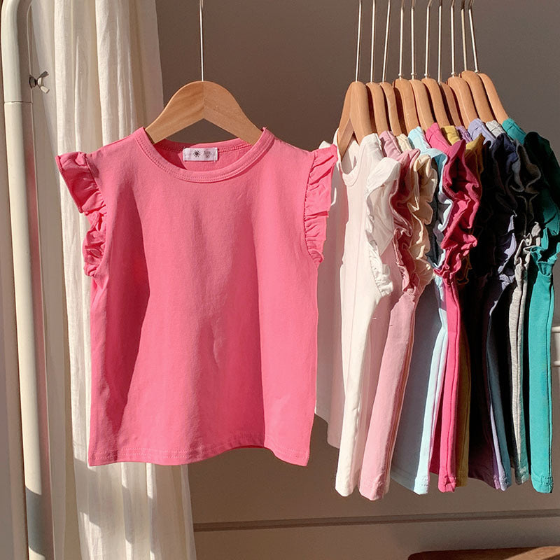 🅽🅴🆆 [11color / 90-140] シンプルフリルノースリーブ