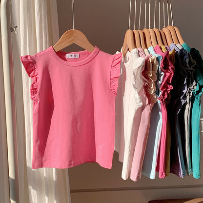 🅽🅴🆆 [11color / 90-140] シンプルフリルノースリーブ