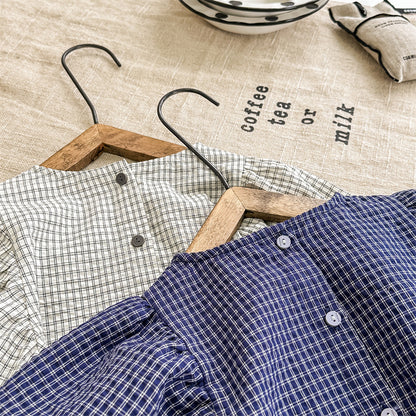 ゆったりぱふチェック柄トップス(2color)