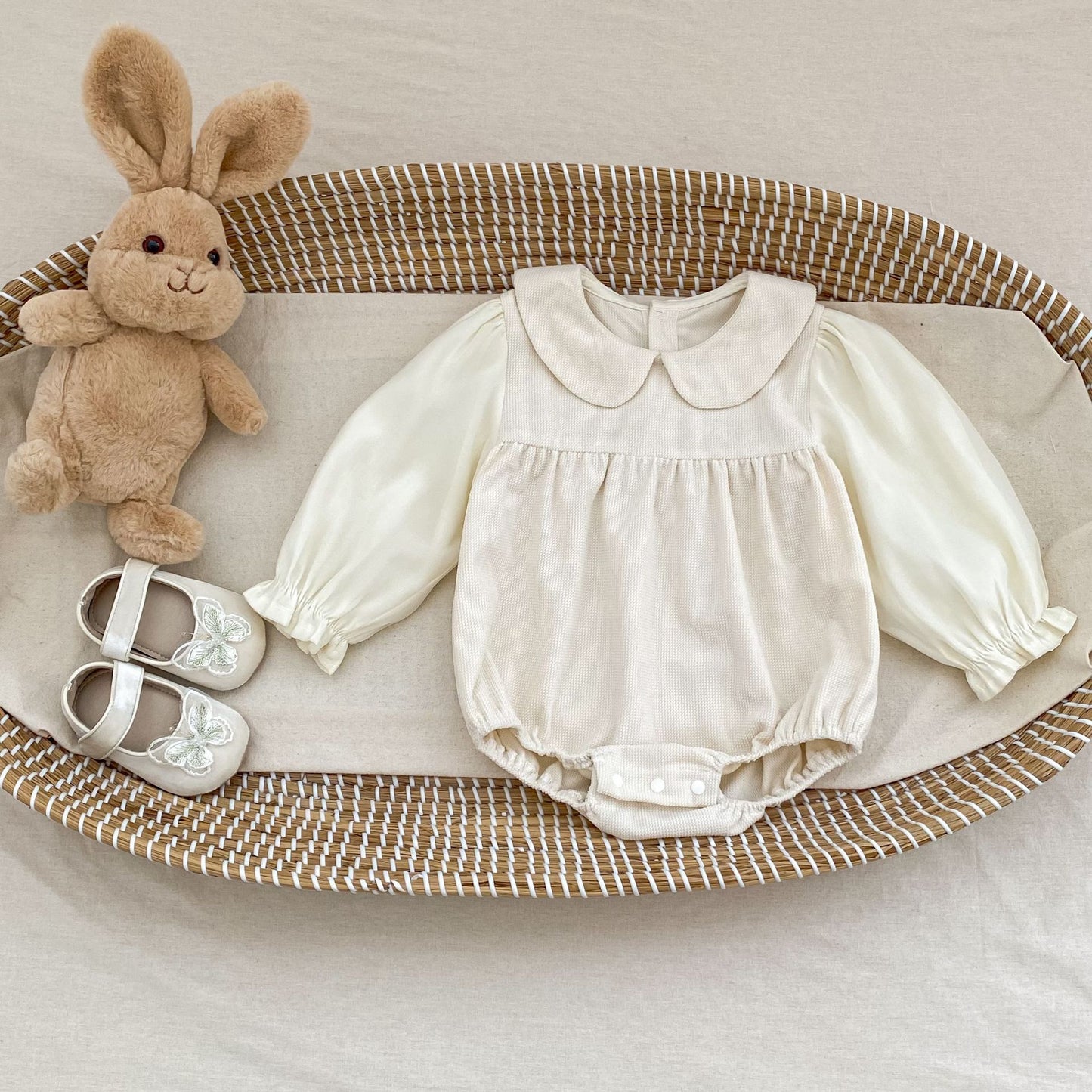 コーデュロイ切り替えロンパース(2color)