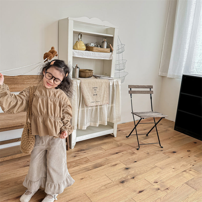 シャーリングガールブラウス(2color)